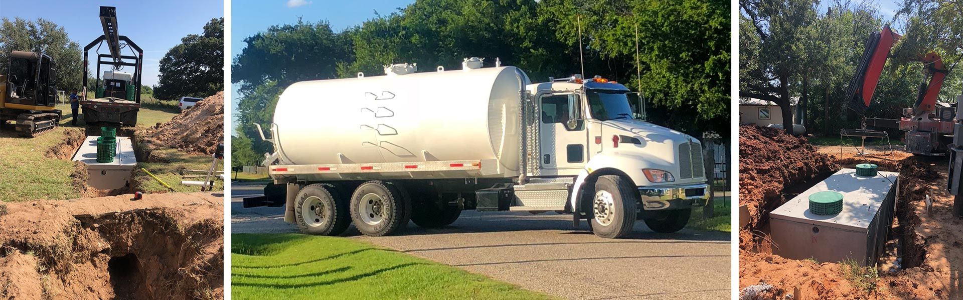A Massey's MSTS Services vacuum truck on a job site